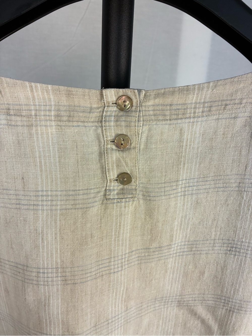 Eileen Fisher Catalan Organic Linen Boxy Plaid Top XL - Picture 7 of 11